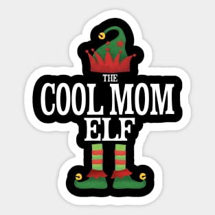 Cool Mom Elf Matching Family Group Christmas Party Pajamas Sticker